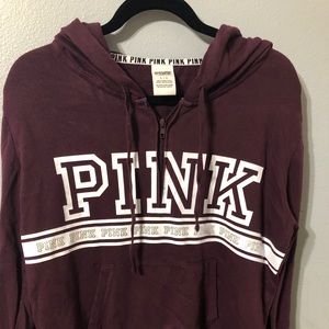 Pink half-zip sweater